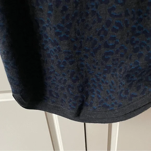 LOFT Grey and Blue Leopard print Sweater Dress - Picture 8 of 12